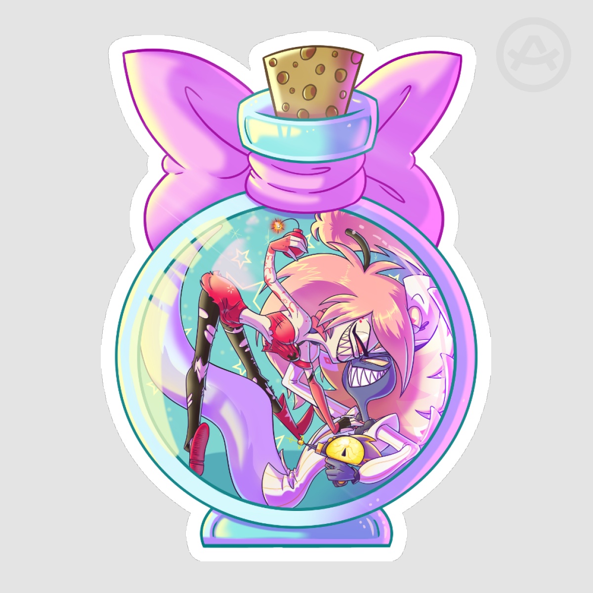 Love In A Bottle CherriSnake Sticker