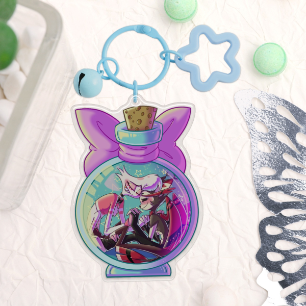 Love In A Bottle HuskerDust Keychain
