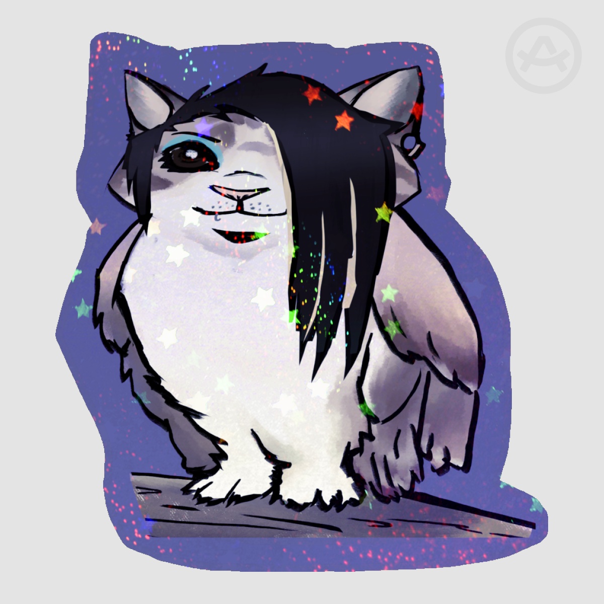 Emo Meowl Sticker