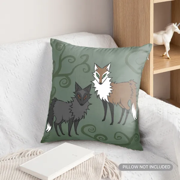 twin foxes pillowcase