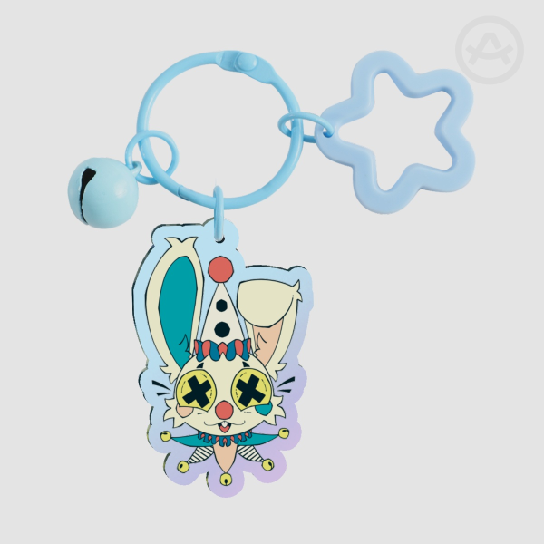 Clown Bun Rainbow Acrylic Keychains