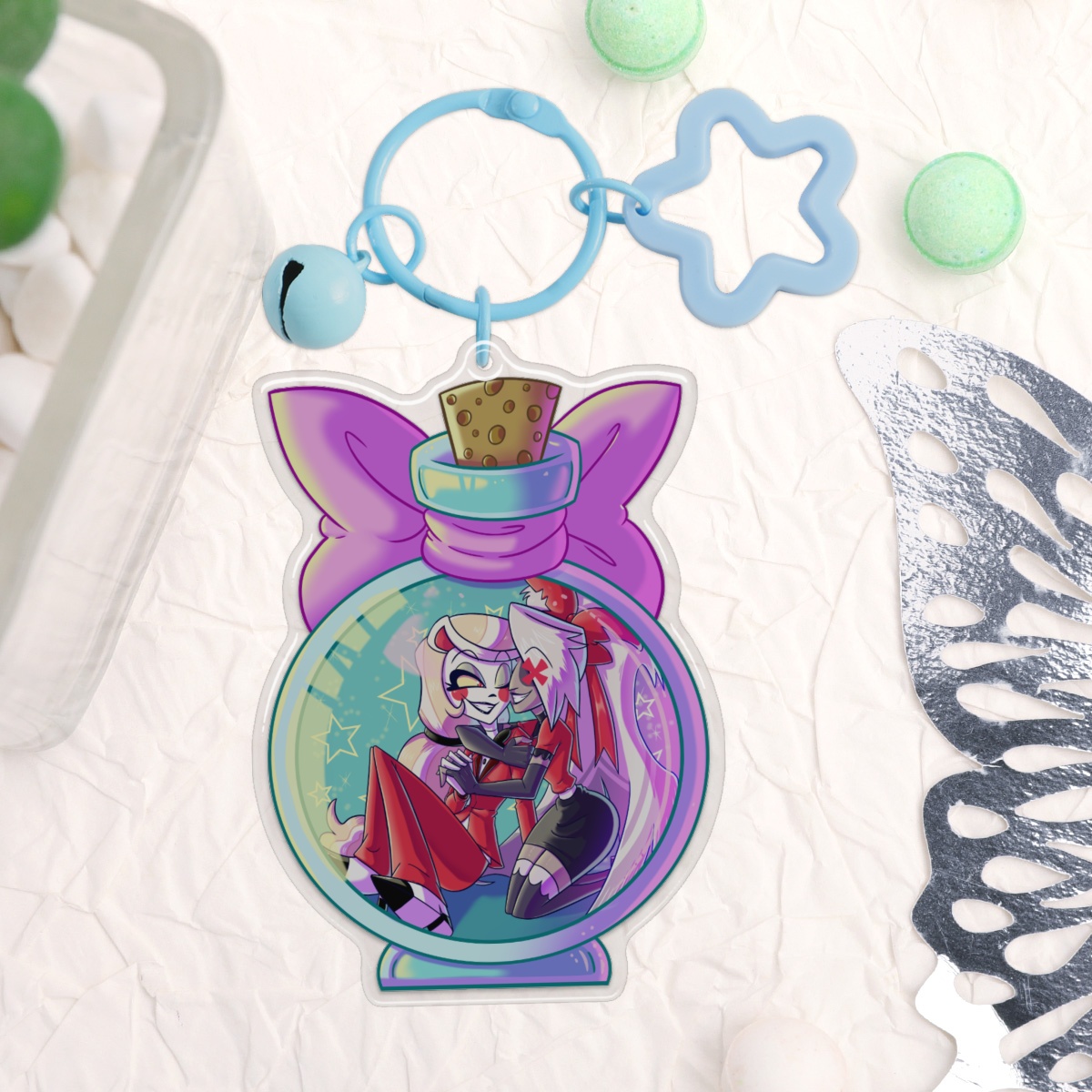 Love In A Bottle Chaggie Keychain