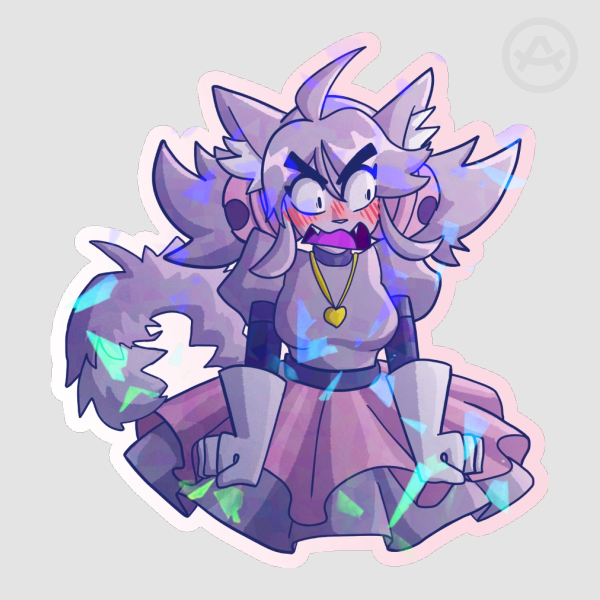 Pink Flustered Spirit Sticker