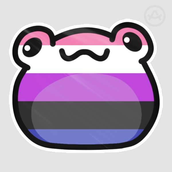 Genderfluid Frog Sticker