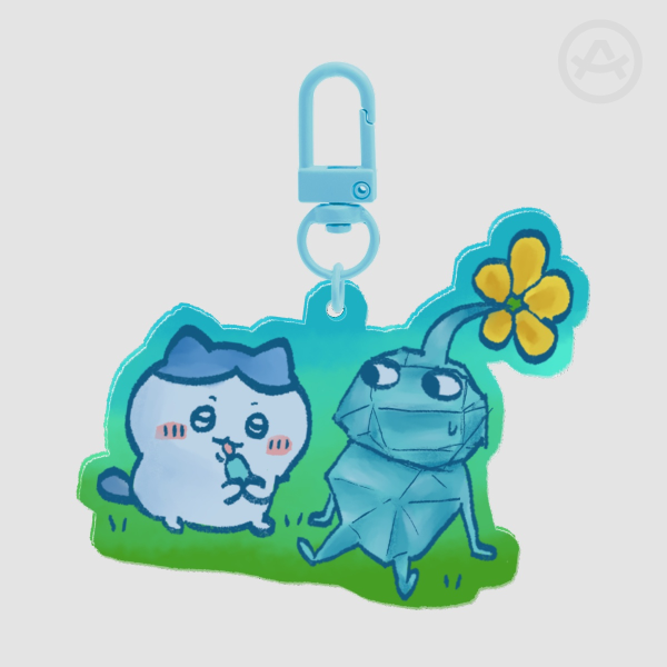 Chiikawa X Pikmin Momonga Silly Keychain