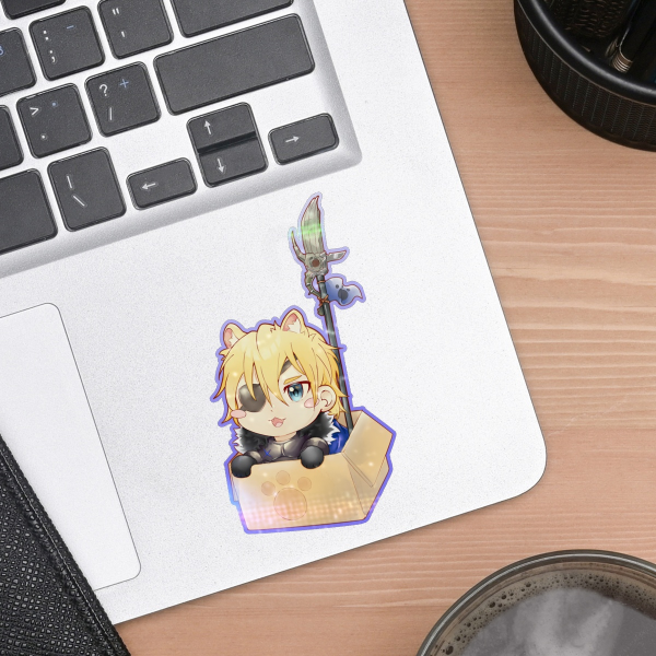 3" Cardboard Box Kitty Dimitri Alexandre Blaiddyd Holo Stickers