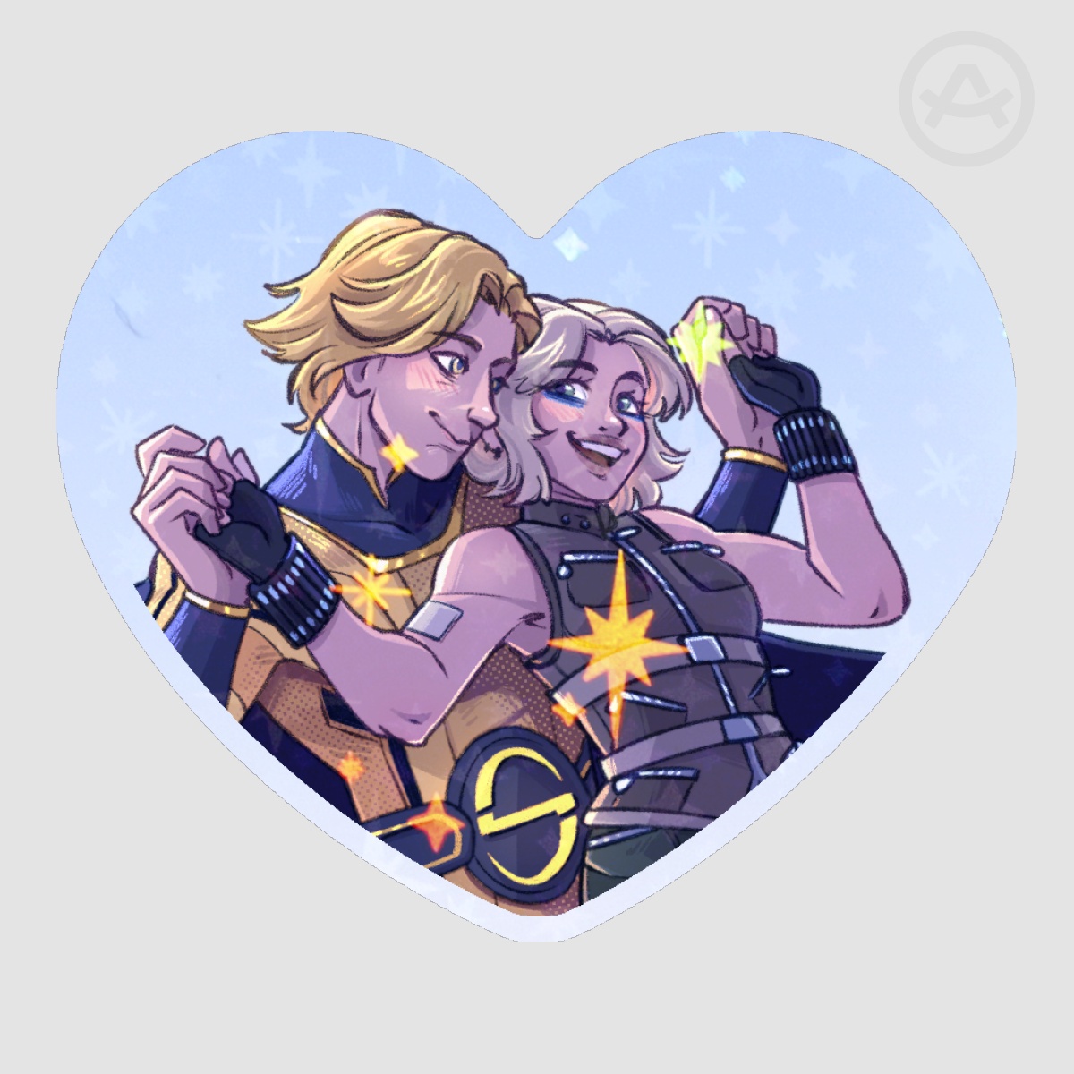 Boblena "Flying together" Heart Sticker (star holo)