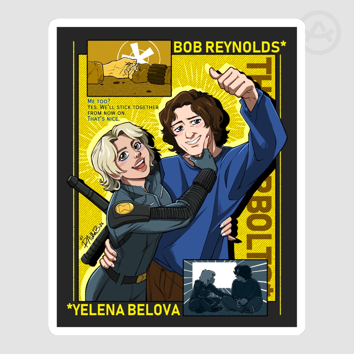 Boblena "We stick together" Die Cut matte Sticker