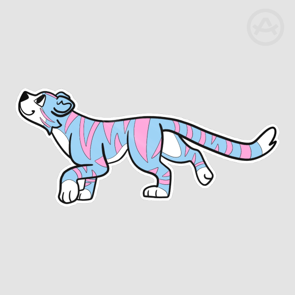 Trans Tiger Die Cut Stickers
