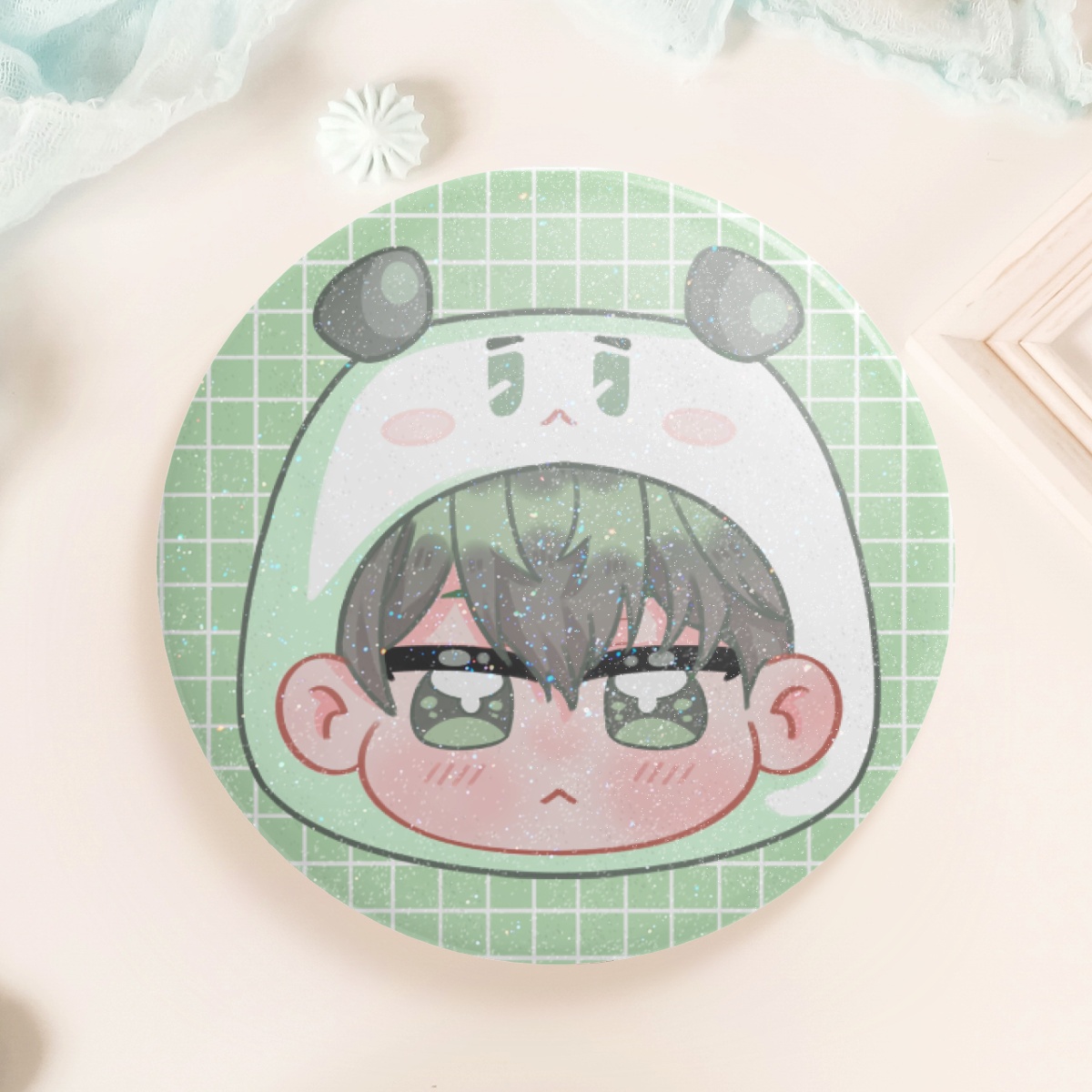 Plave Yu Hamin Chibi MMMM Meowmi Badge