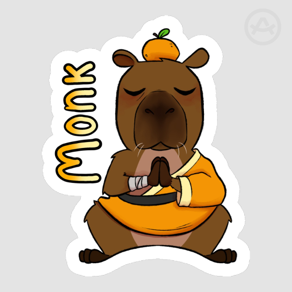 Capybara Monk Stickers