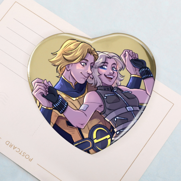 Boblena "Flying together" heart badge