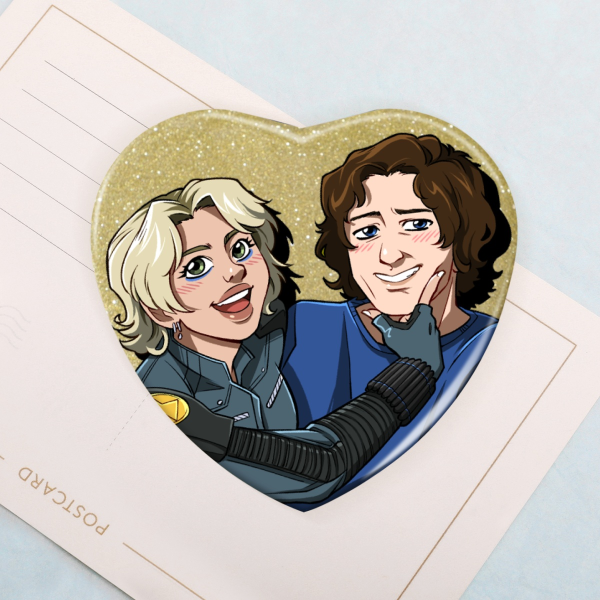 Boblena "We stick together" heart badge