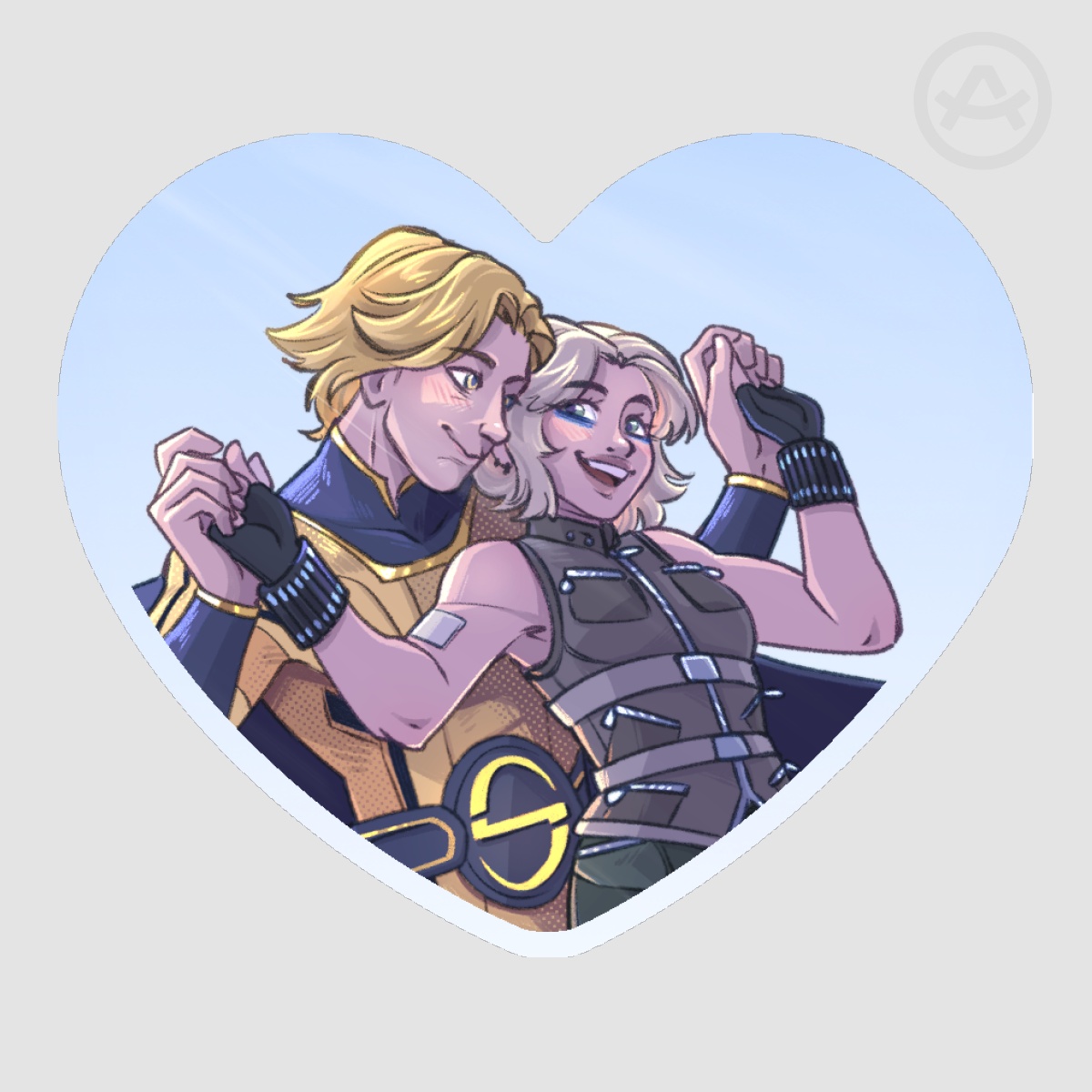 Boblena "Flying together" Heart Sticker (glossy)