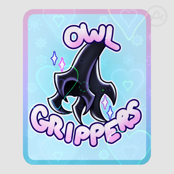 OWL GRIPPERS Colored Edge Die Cut Stickers