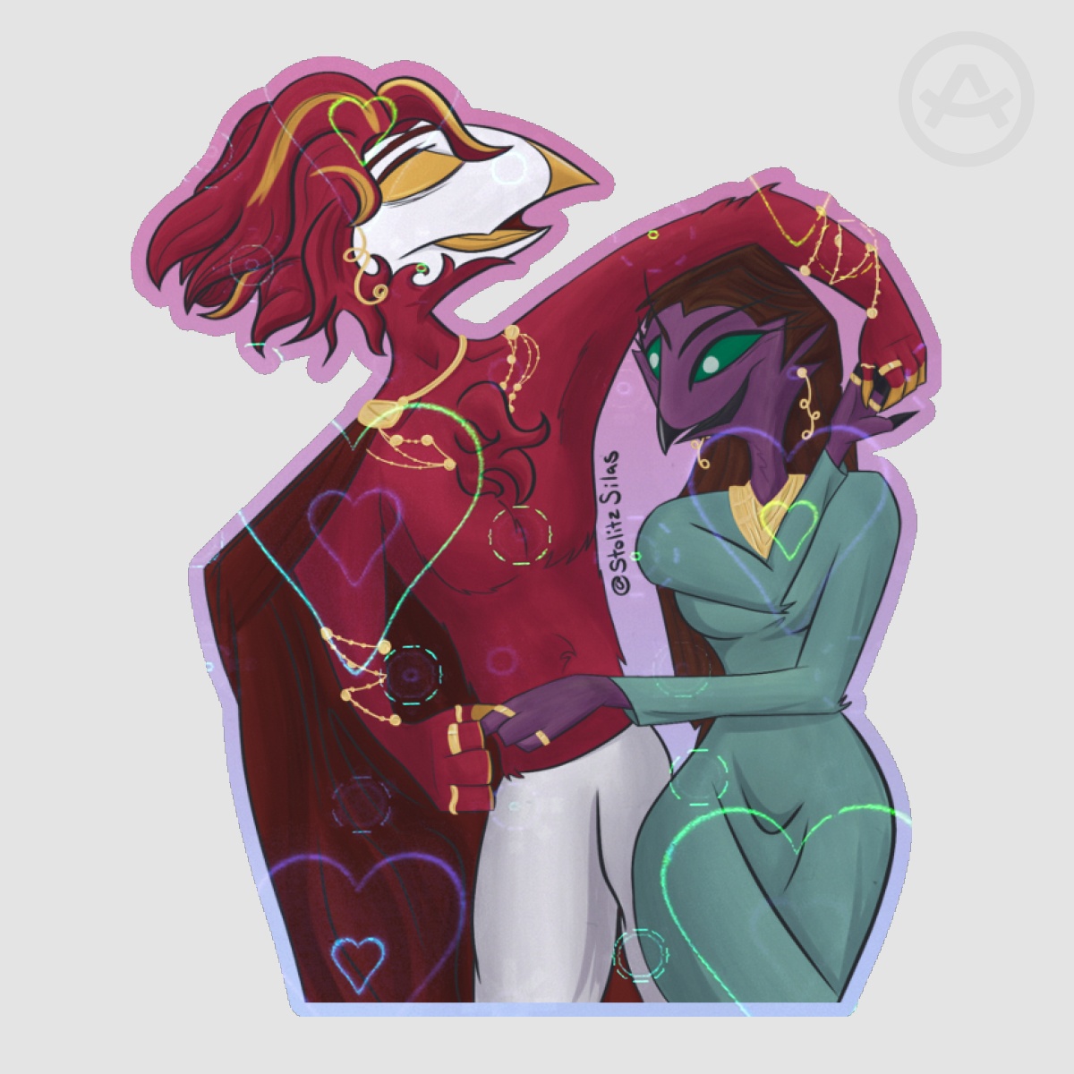 Purson and Marianna Dancing | RWYLM 2.5" Holo Hearts Sticker