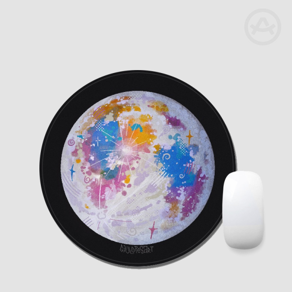 Full Moon - Round Mousepad