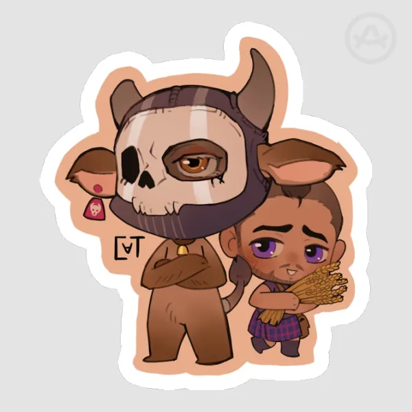 Chibi Minotaur Ghoap Die Cut Stickers