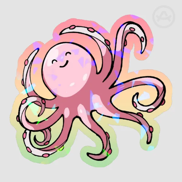 Octopus Colored Edge Die Cut Stickers