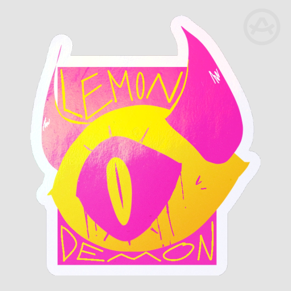 Lemon Demon Holographic Sticker