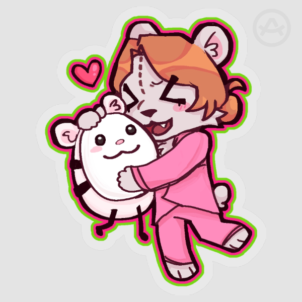 QSMP plushie Katie and nacho !!! Clear vinyl sticker