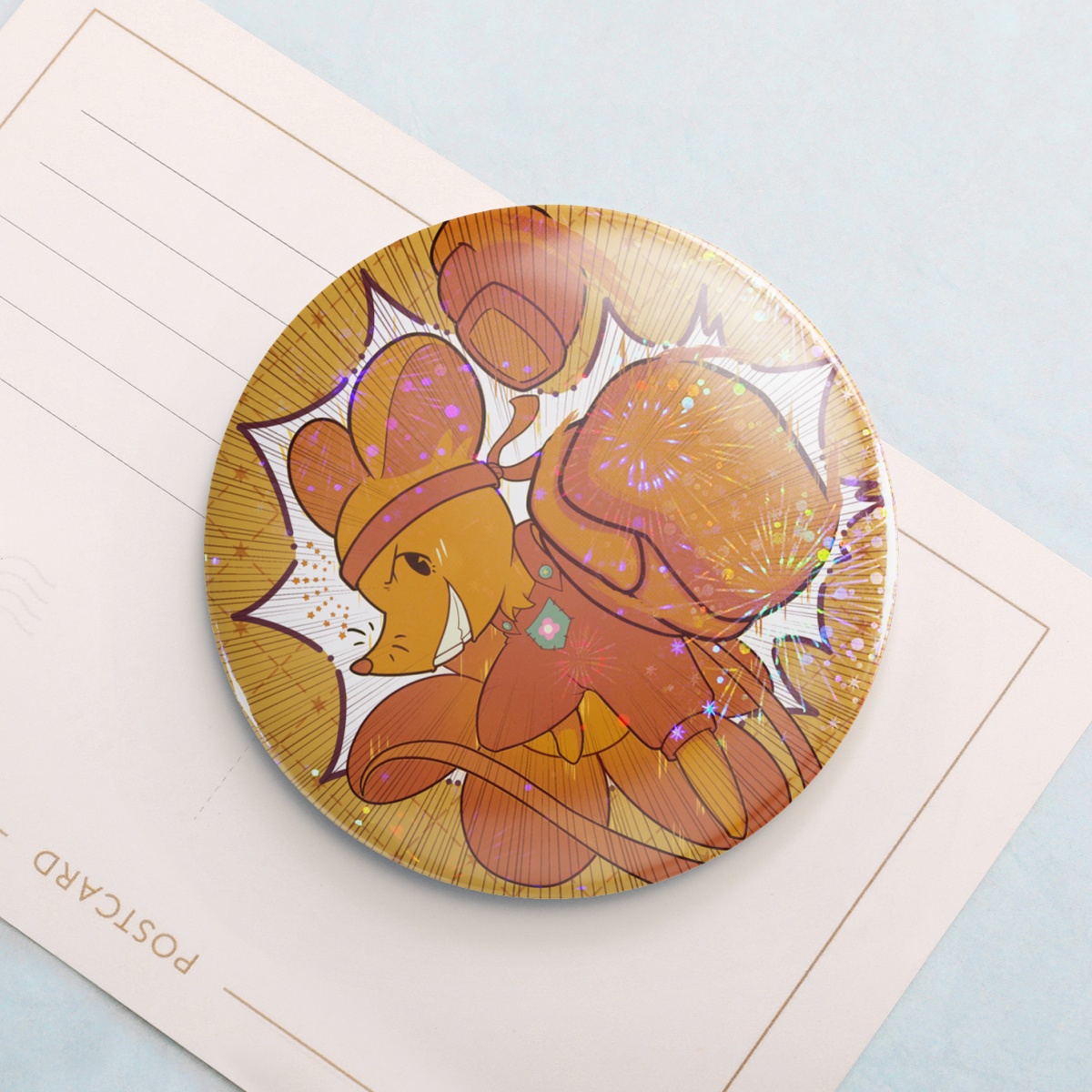 BUTTON PIN ~ DELTARUNE - ORANGE FLOWER