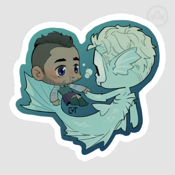 Chibi Mermaid of the lake Ghoap Die Cut Stickers