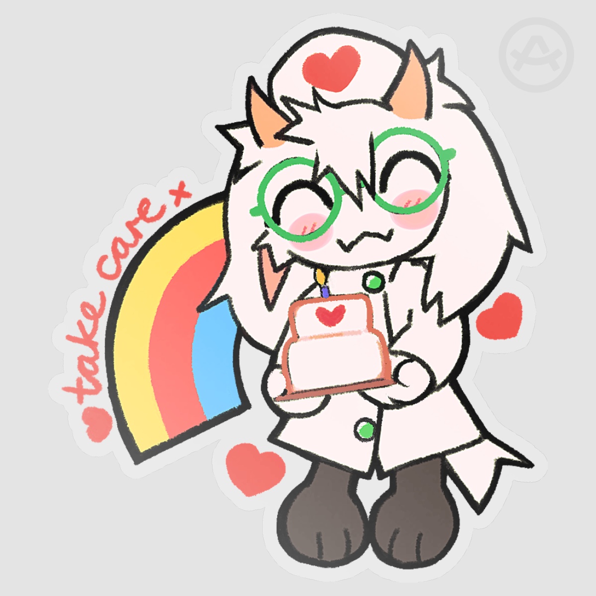 ralsei "takecarex" vinyl matte sticker