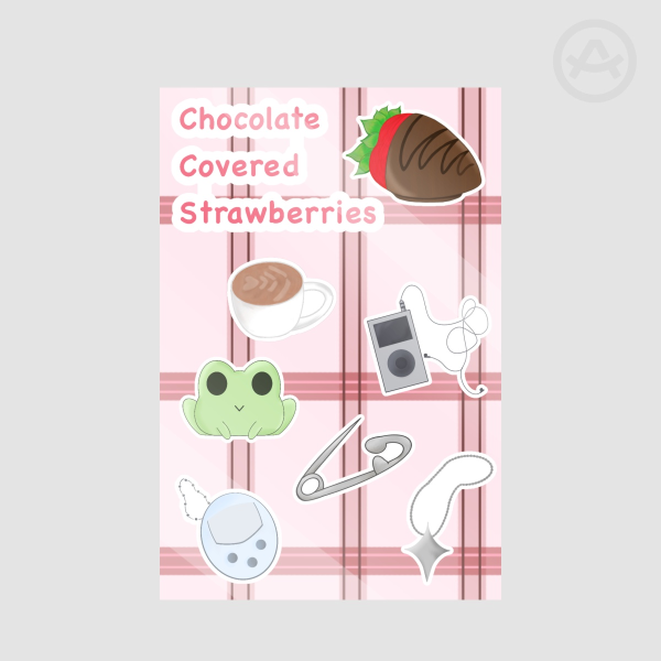 Chocolate Covered Strawberries (CCS) Paper Stickers Sheet
