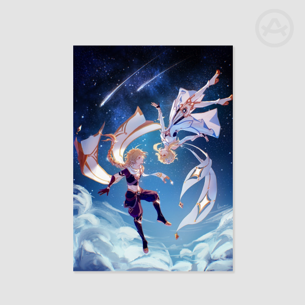 [A4 Genshin Print] Aether and Lumine