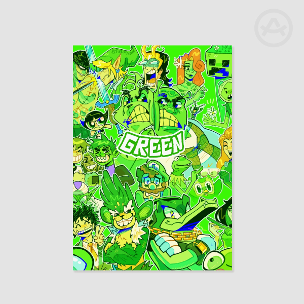 Multiverse - Green - Crossover Print A5