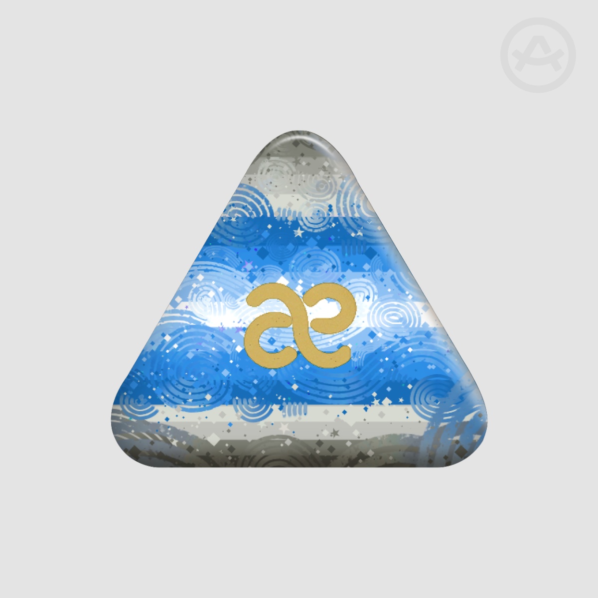 Social Anxiety Pride Flag Pin | Triangle Holographic Glitter Badge