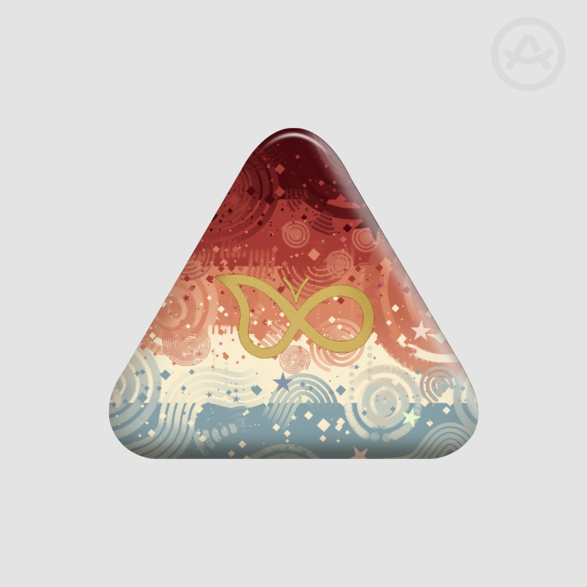 AuDHD Pride Flag Pin | Triangle Holographic Glitter Badge
