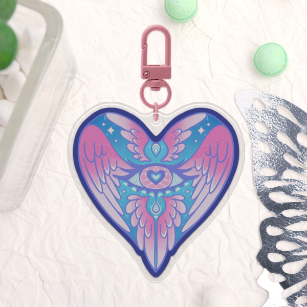 Biblically Accurate Heart Angel Acrylic Charm
