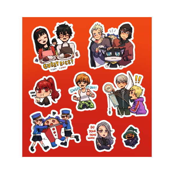 Persona 3 - 4 - 5 Sticker Sheet (Pyro Jack)