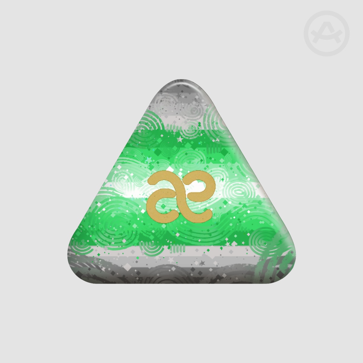 General Anxiety Pride Flag Pin | Triangle Holographic Glitter Badge