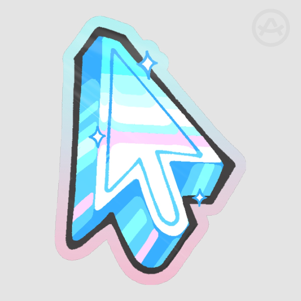 Sparkling Chrome Cursor Die Cut Sticker