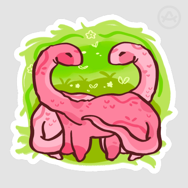 Brontos in Love Sticker