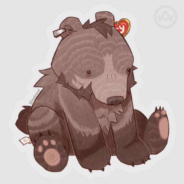 Bear Erend Plush Transparent Sticker