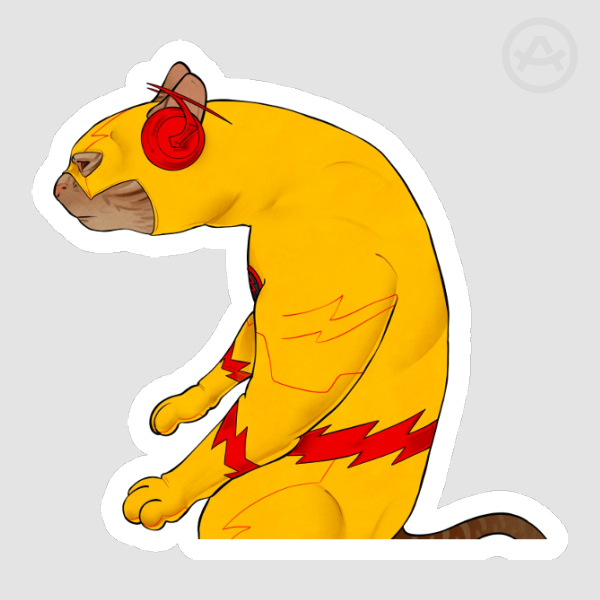 Reverse Cat Sticker