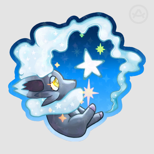 Hisuian Zorua Pokemon Tanaba Pokestar Festival Colored Edge Die Cut Stickers