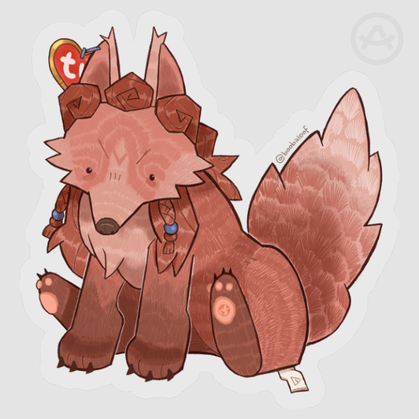 Fox Aloy Plush Transparent Sticker