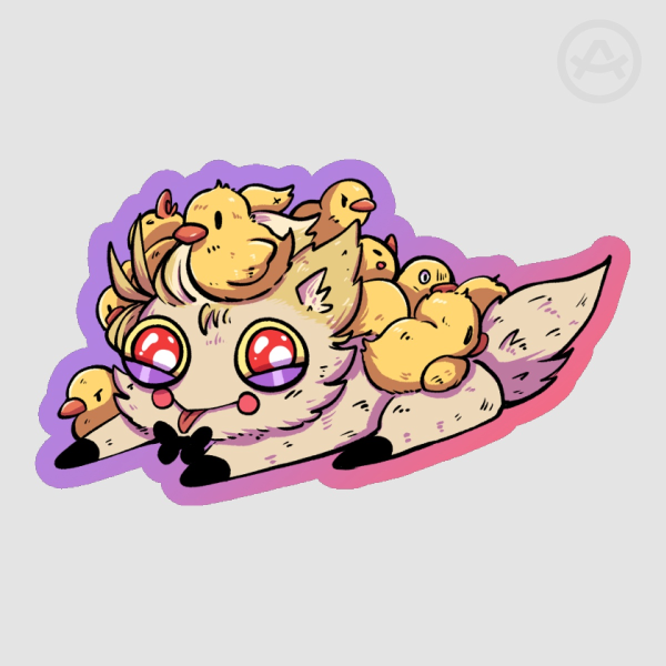 Luci Crazy Duck Loving Cat Sticker
