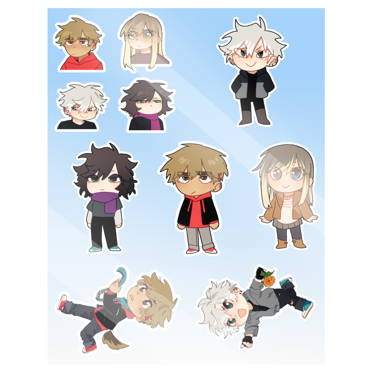 Falling From Cloud Nine(Hiroki + Souh + Sumiko + Ameri) Stickers Sheet