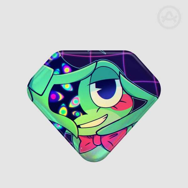 Ribbit Diamond Holographic Pin