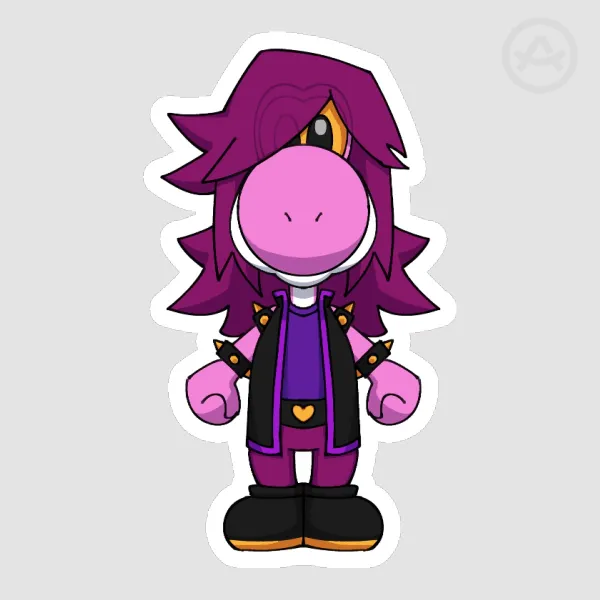 Deltarune Susie Yoshi Die Cut Sticker