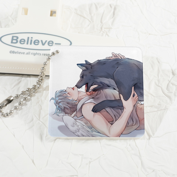 Forrest & Gray- Lenticular Acrylic Pendant - 1.96"-Square, Silver