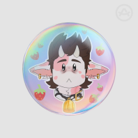 Micha [OC] -  Round Badges (Button Pins) with Rainwbow Hologram