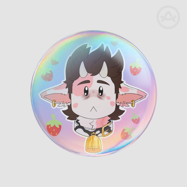 Micha [OC] -  Round Badges (Button Pins) with Rainwbow Hologram