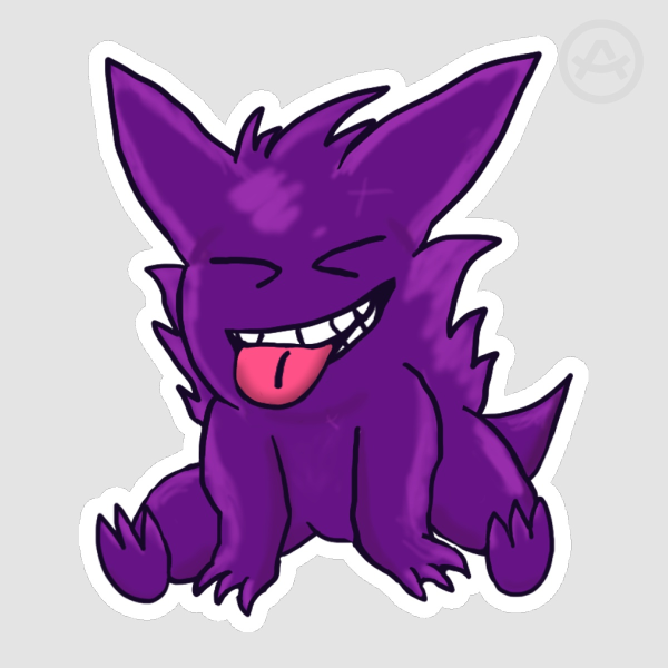 Gengar Matte Sticker Large